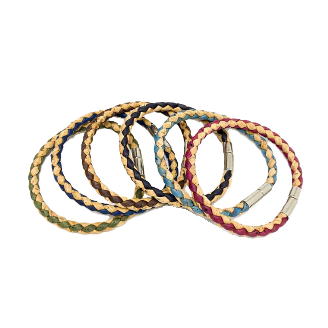 Schlichtes Korkarmband – Farbe Beige-Schwarz