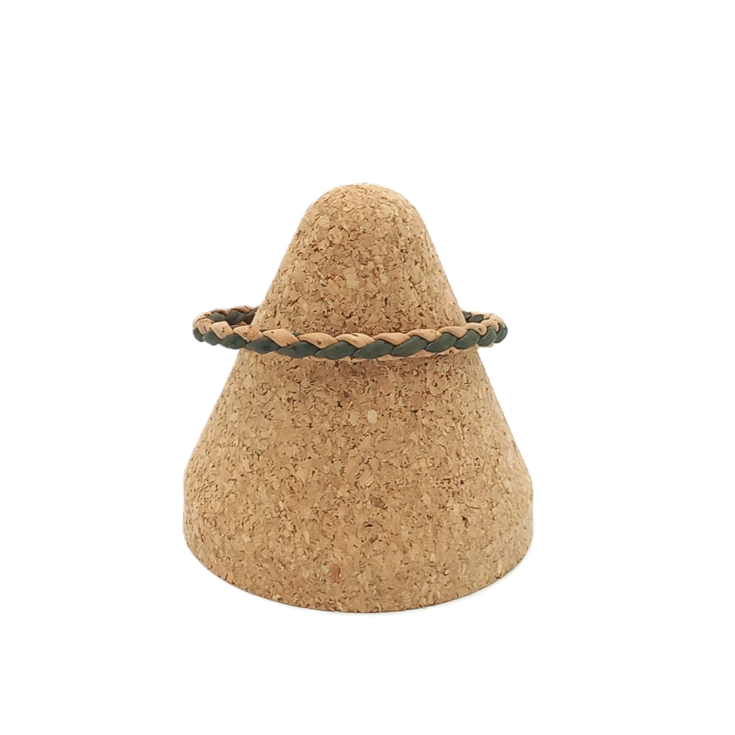 Schlichtes Korkarmband – Farbe Beige-Grün