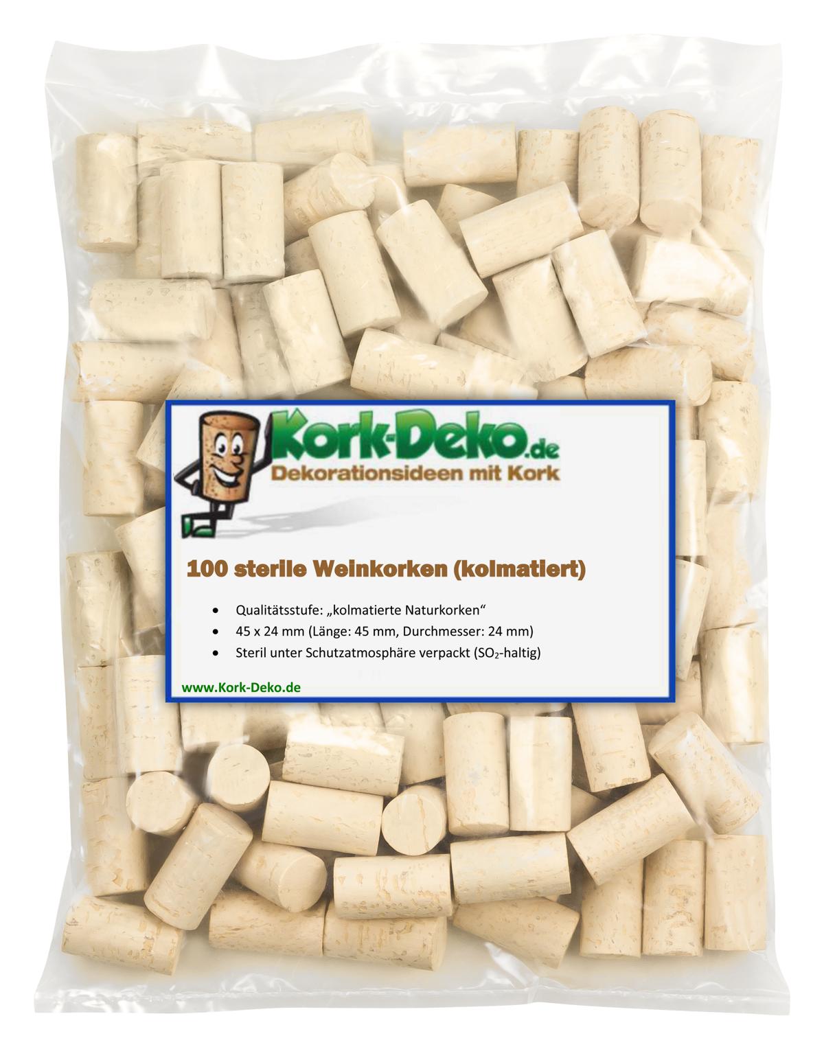 100 Sterile Korken (kolmatierte Weinkorken) zur Weinbereitung kaufen