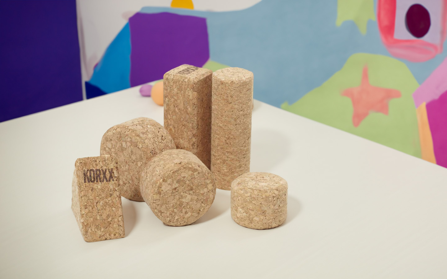 Kinder Bauklötze aus Kork
