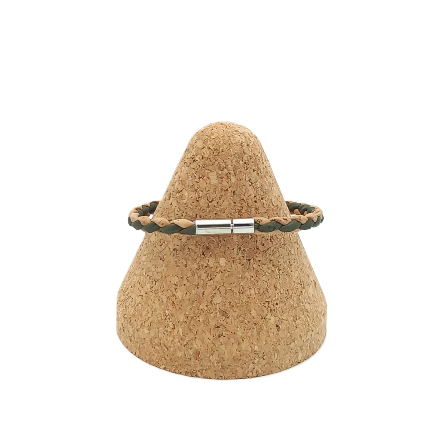 Schlichtes Korkarmband – Farbe Beige-Grün