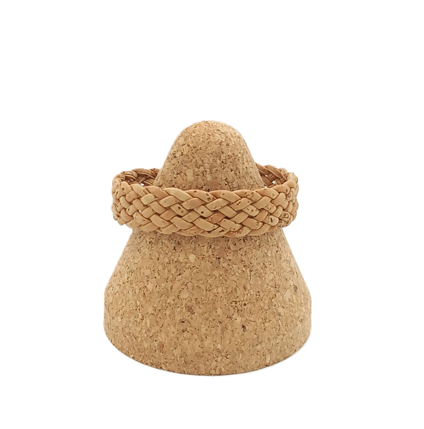 Geflochtenes Korkarmband in Beige – Breites Armband aus Kork