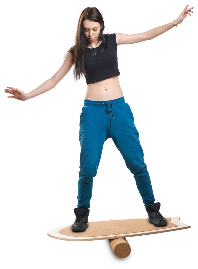 Balance Board mit Korkrolle für Gleichgewichtstraining