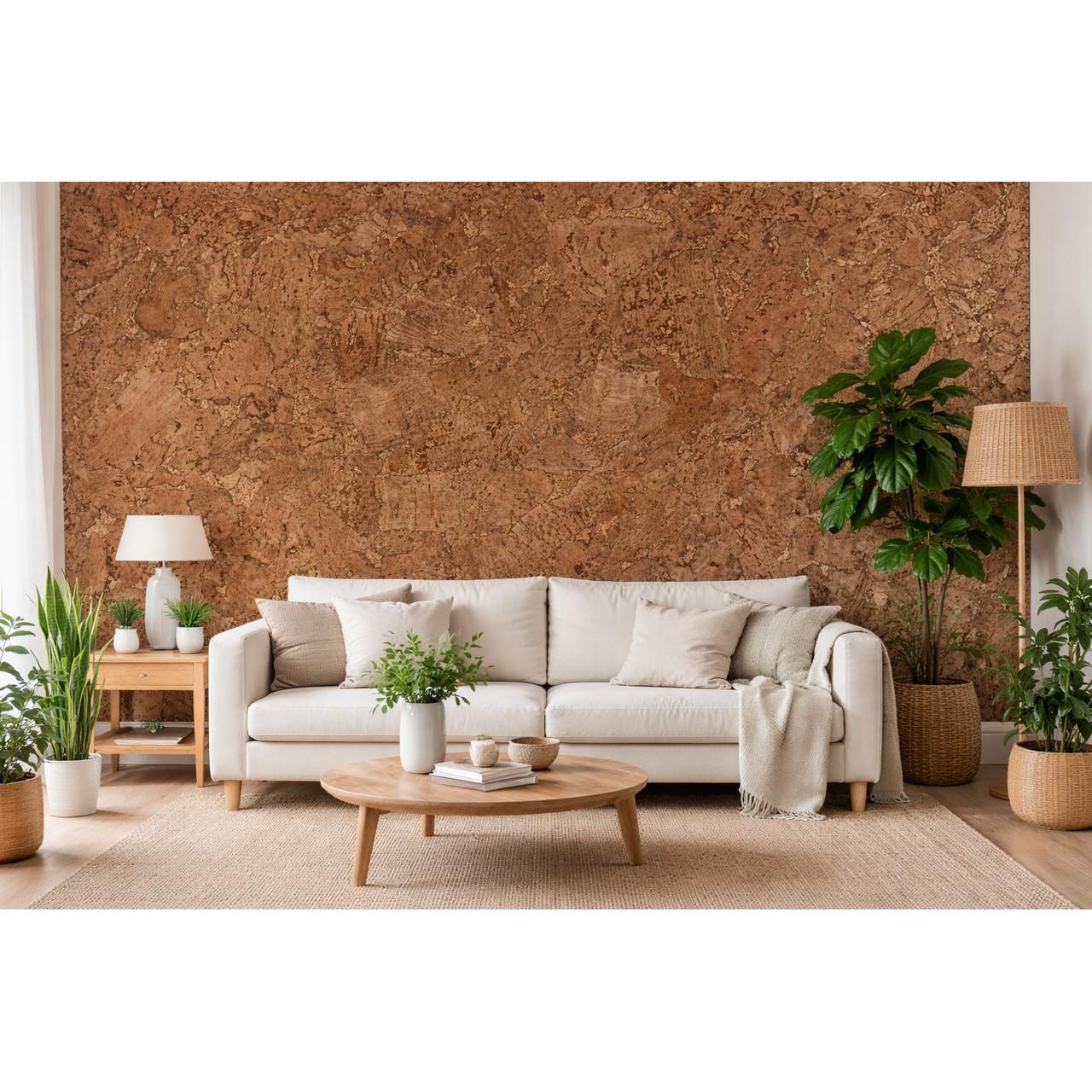 Wandverkleidung aus Kork 60x30 cm – Marmor-Optik in braun