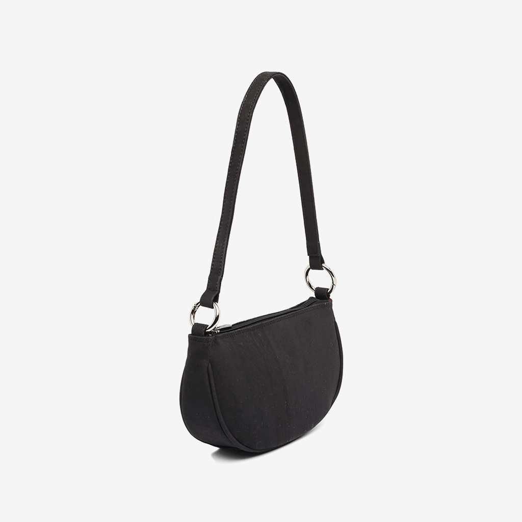 Schwarze Kork-Handtasche