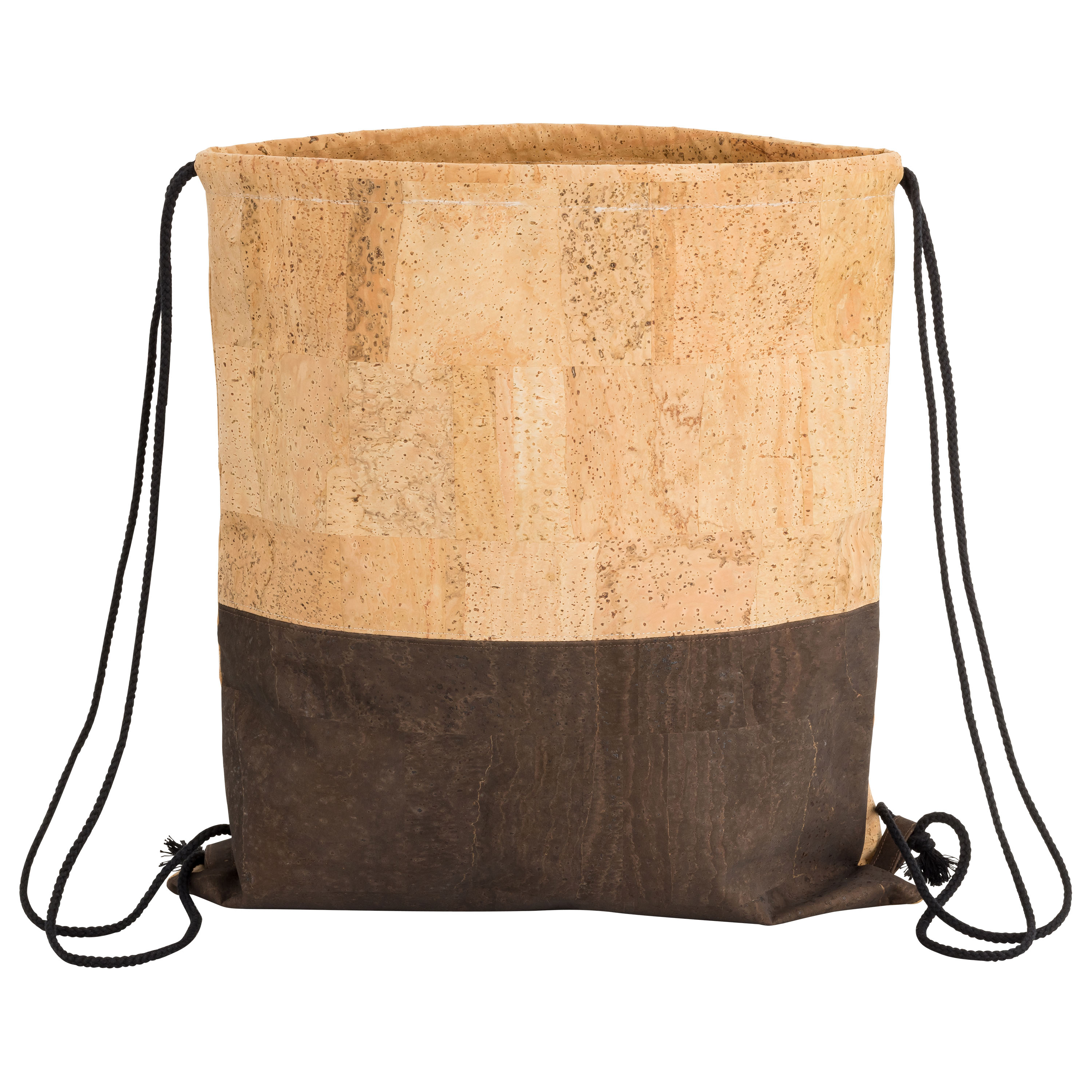 Turnbeutel aus Korkstoff mit Kordelzug – Kork-Sporttasche in braun-beige