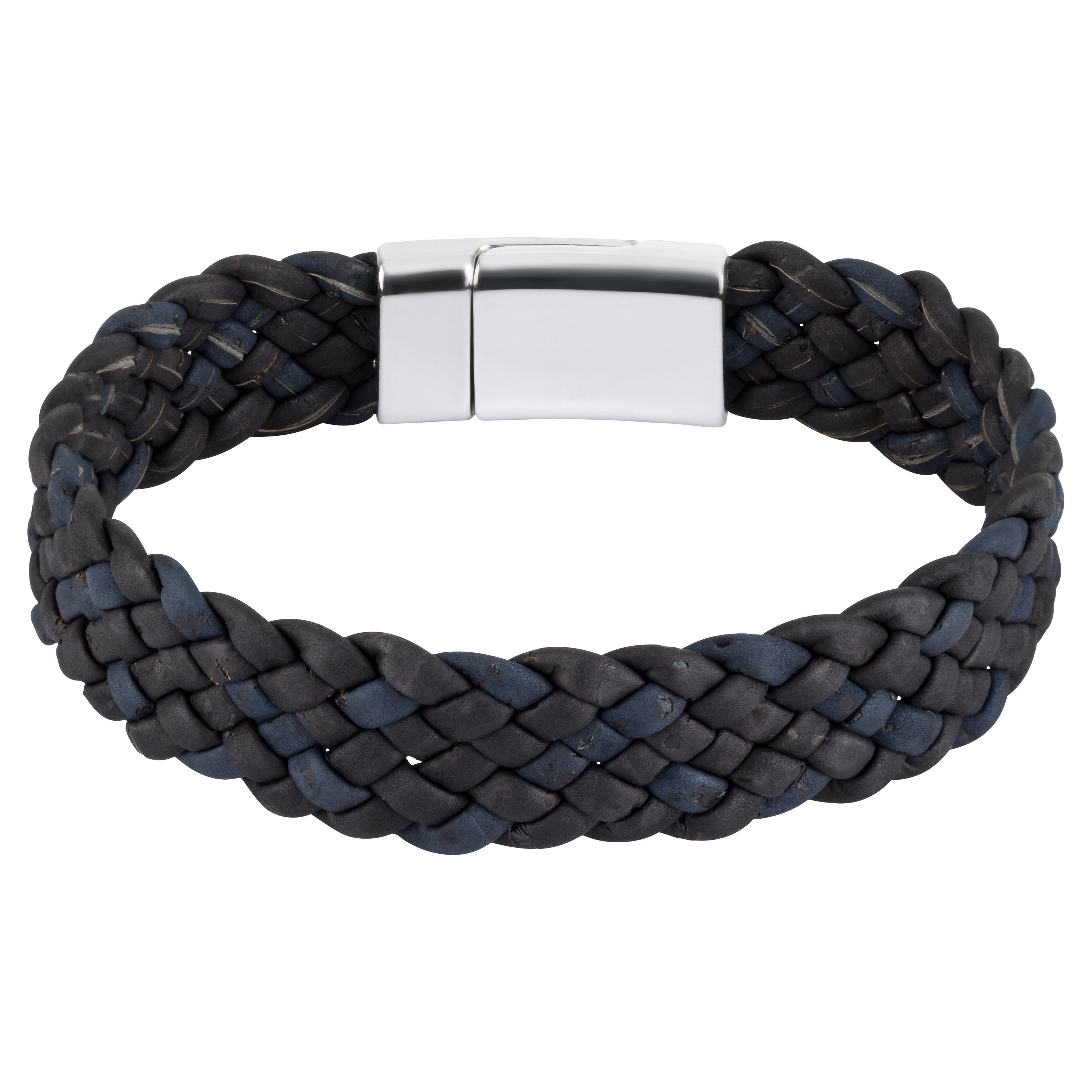 Geflochtenes Korkarmband in Schwarz – Breites Armband aus Kork